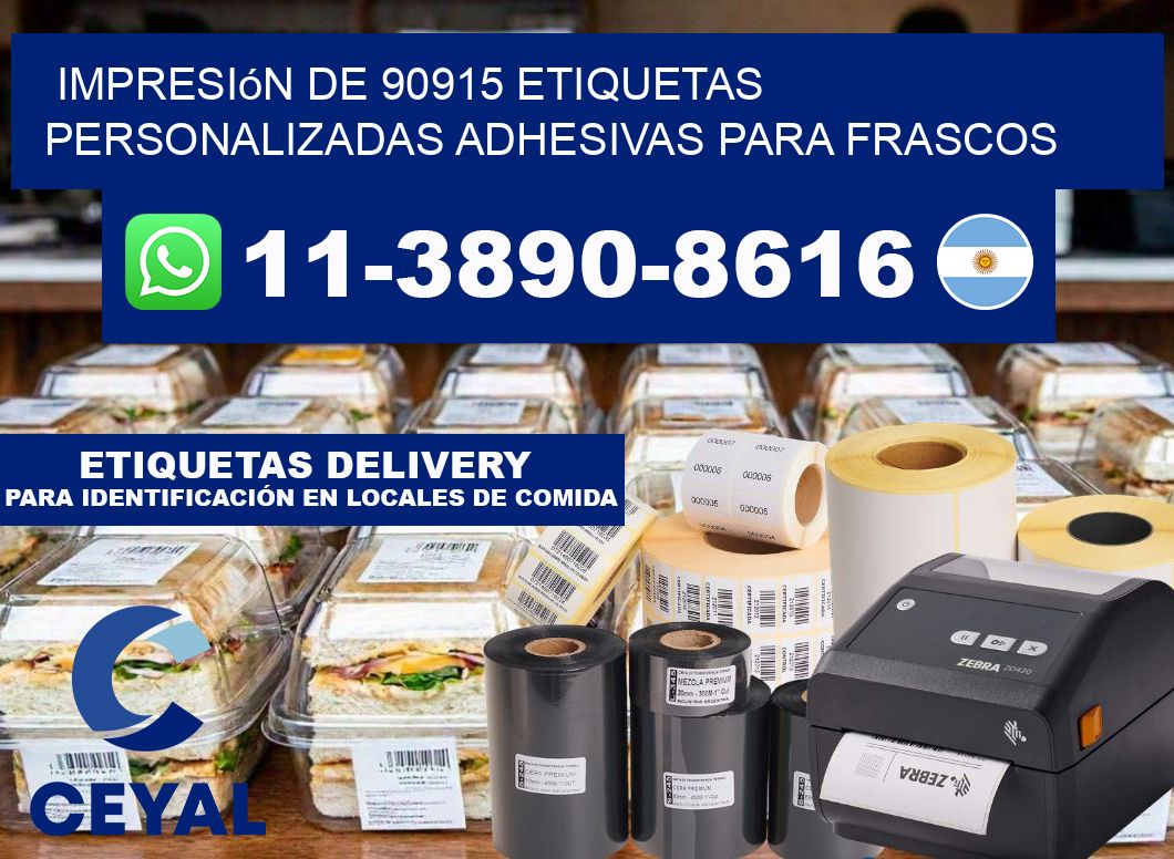 impresión de 90915 etiquetas personalizadas adhesivas para frascos
