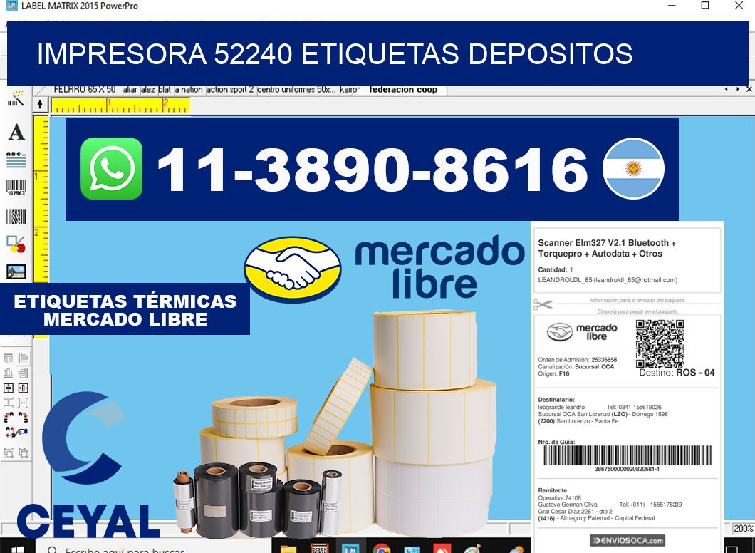 impresora 52240 etiquetas depositos