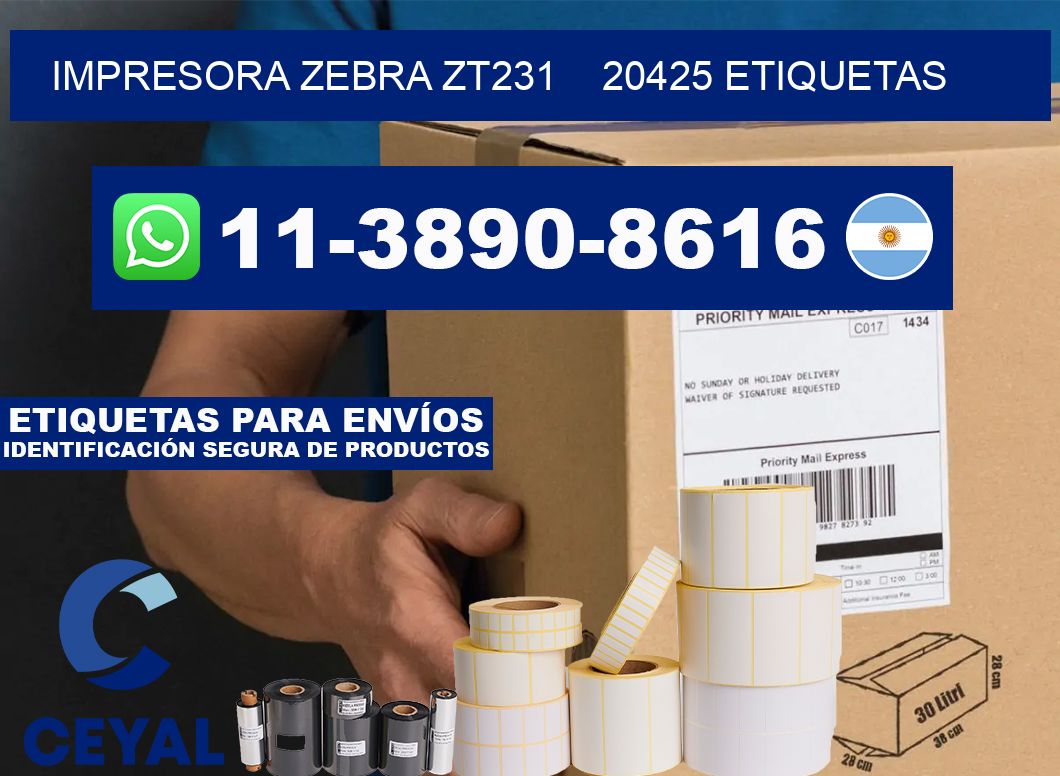 impresora zebra zt231    20425 etiquetas