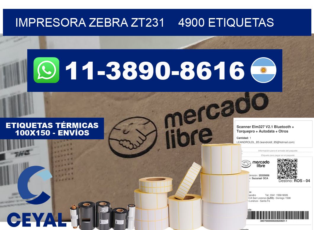 impresora zebra zt231 4900 etiquetas