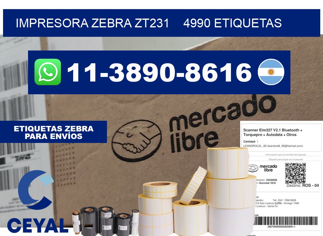 impresora zebra zt231    4990 etiquetas