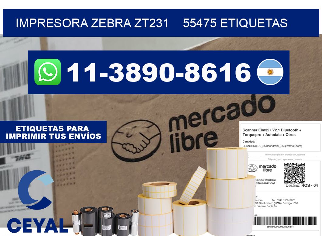 impresora zebra zt231    55475 etiquetas