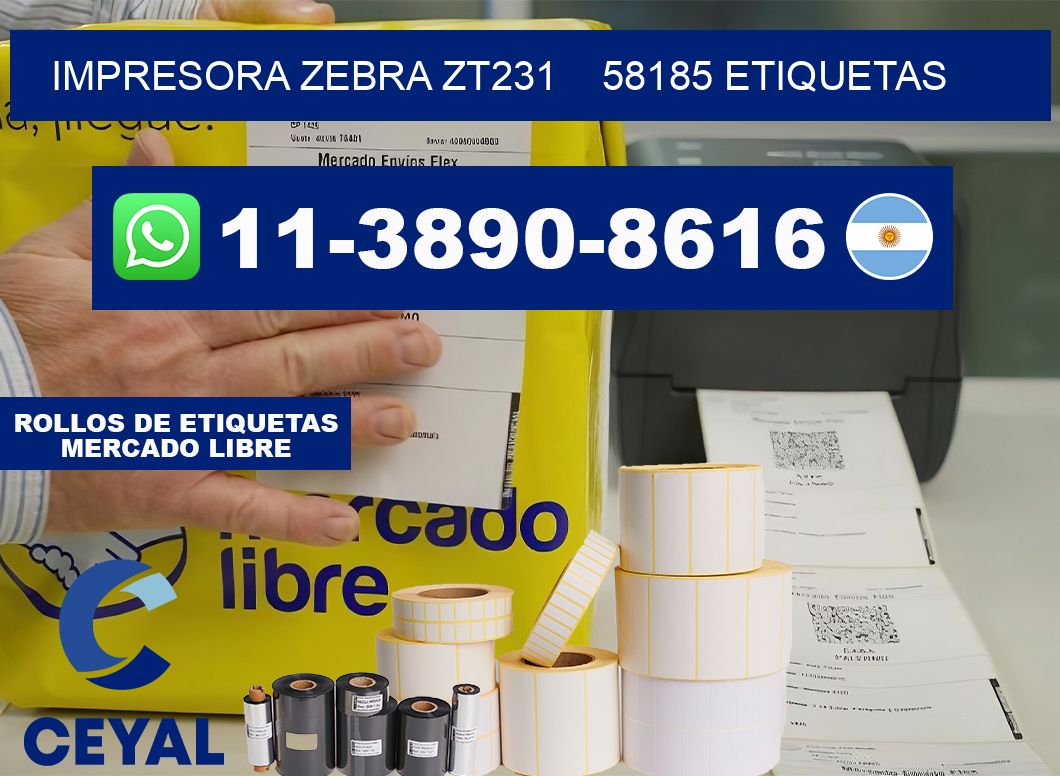 impresora zebra zt231    58185 etiquetas