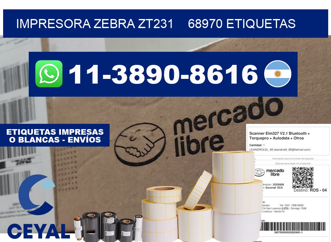 impresora zebra zt231 68970 etiquetas