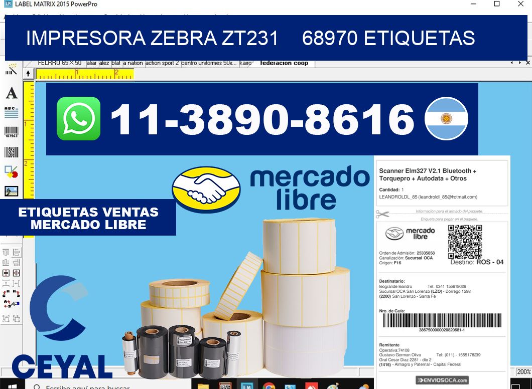 impresora zebra zt231 68970 etiquetas