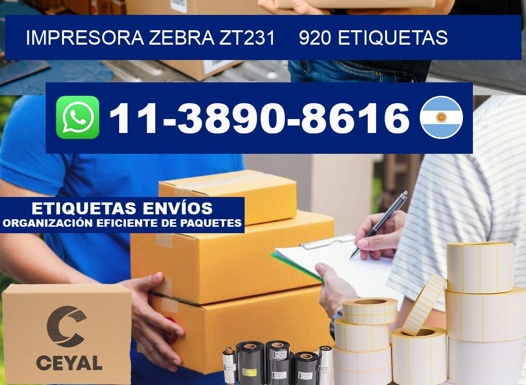 impresora zebra zt231 920 etiquetas