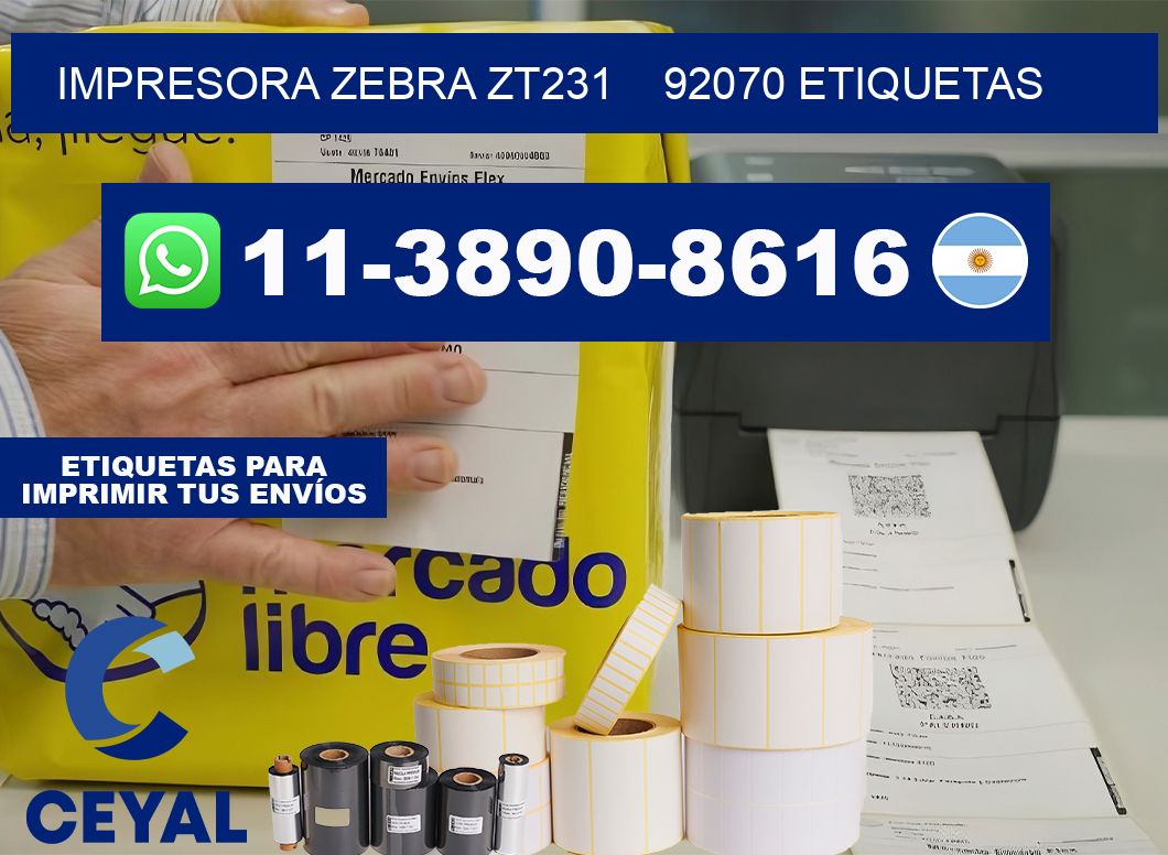 impresora zebra zt231 92070 etiquetas