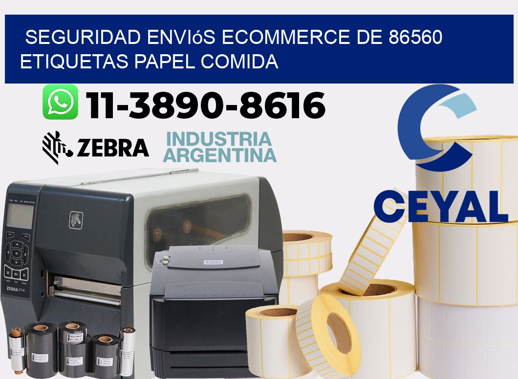 seguridad enviós ecommerce de 86560 etiquetas papel comida