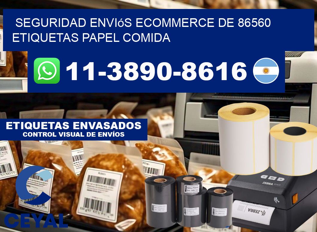 seguridad enviós ecommerce de 86560 etiquetas papel comida