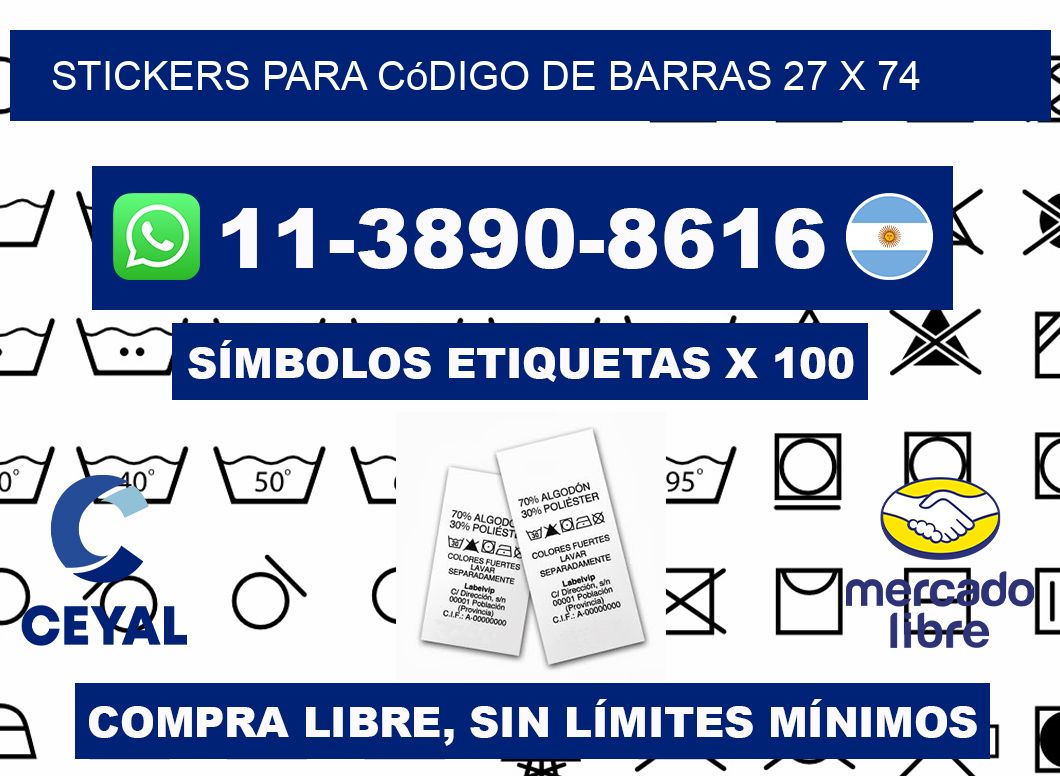 stickers para código de barras 27 x 74