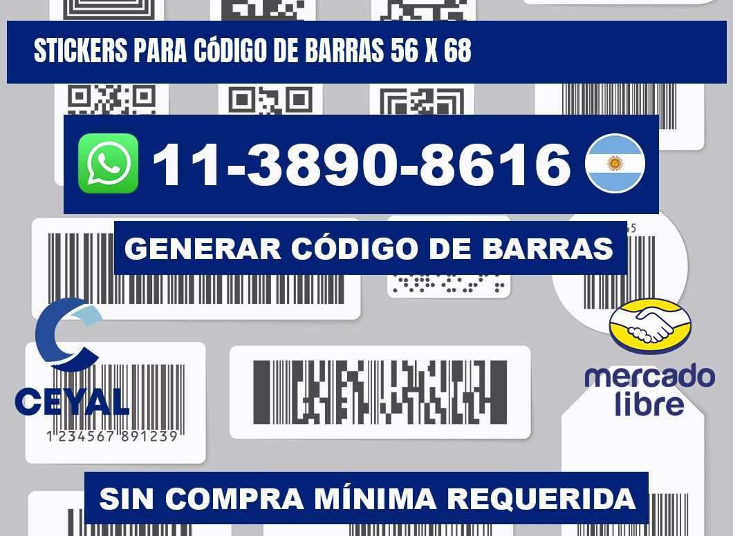 stickers para código de barras 56 x 68