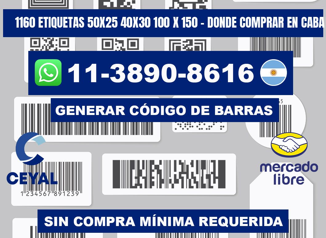 1160 etiquetas 50x25 40x30 100 x 150 - Donde Comprar en Caba