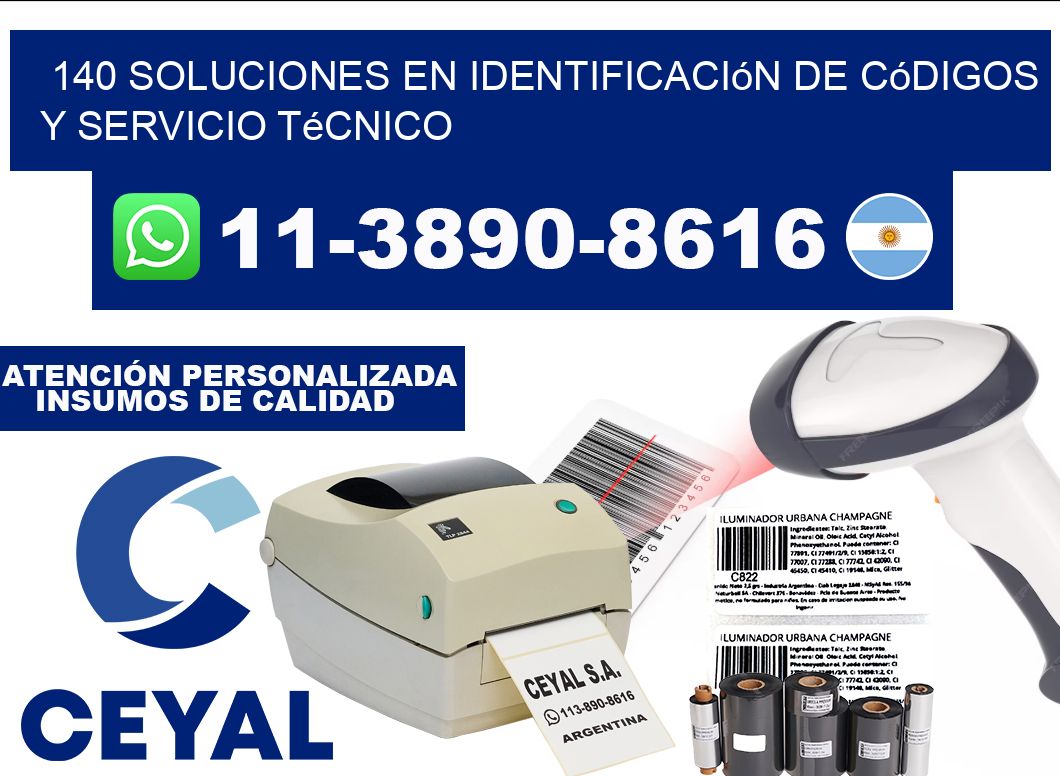 140 Soluciones en Identificación de códigos y Servicio Técnico