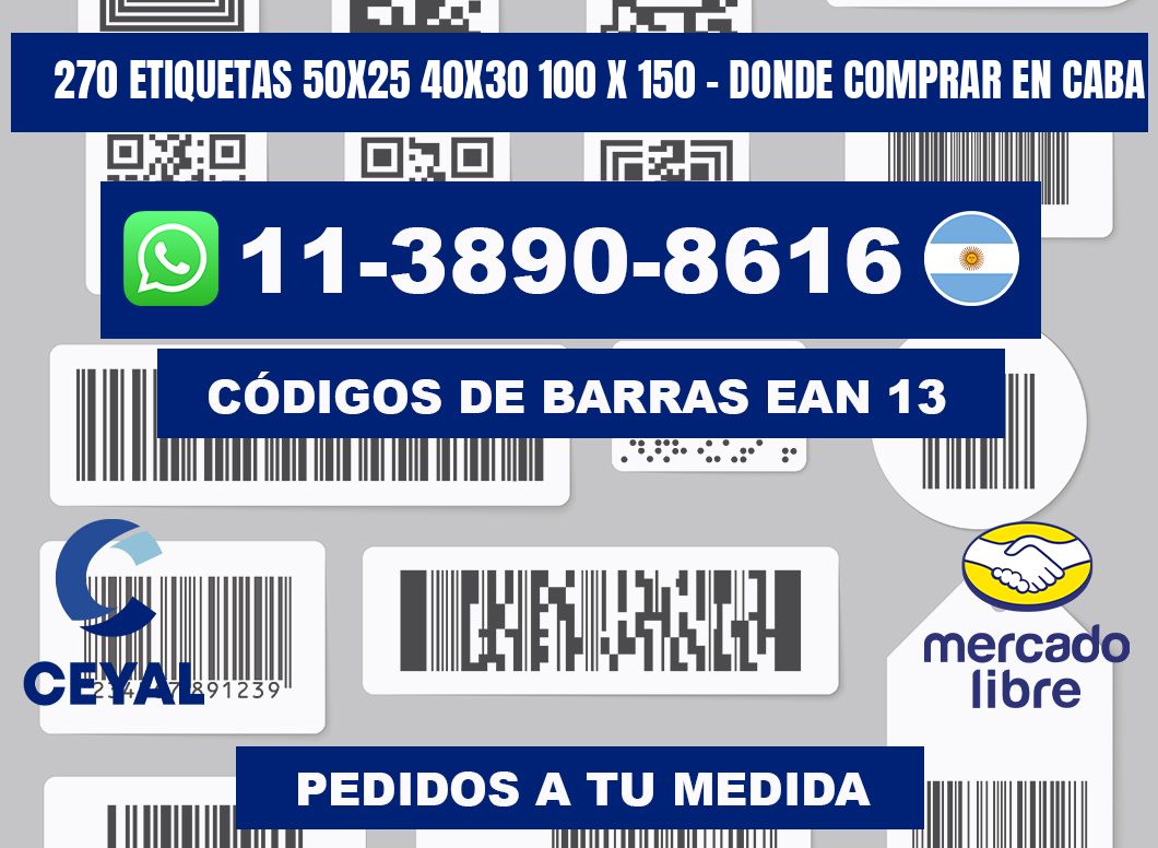 270 etiquetas 50x25 40x30 100 x 150 - Donde Comprar en Caba