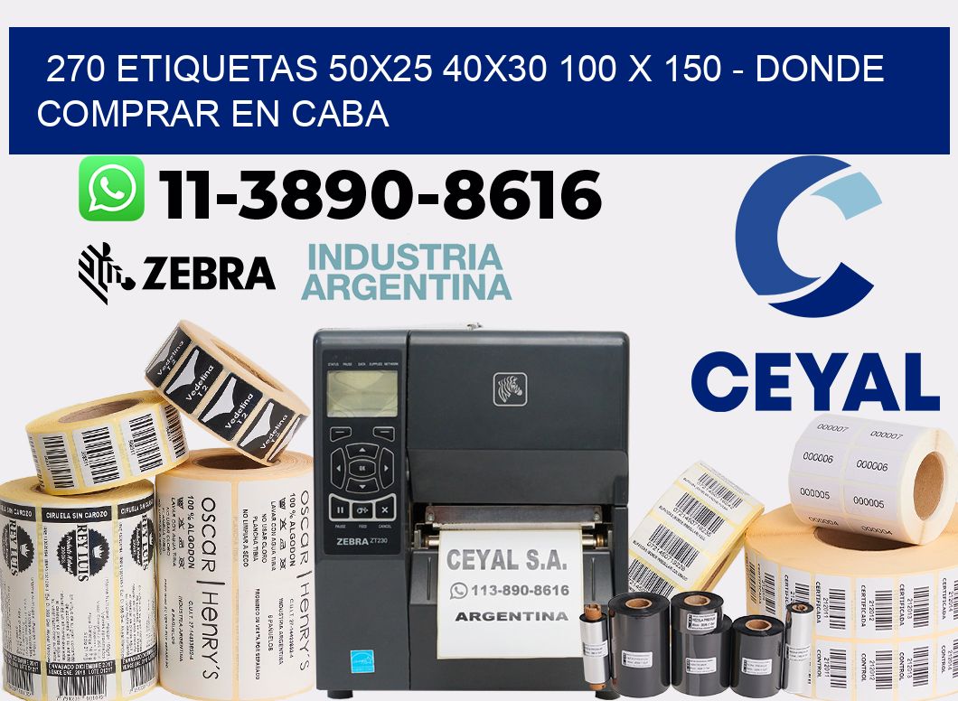 270 etiquetas 50x25 40x30 100 x 150 - Donde Comprar en Caba