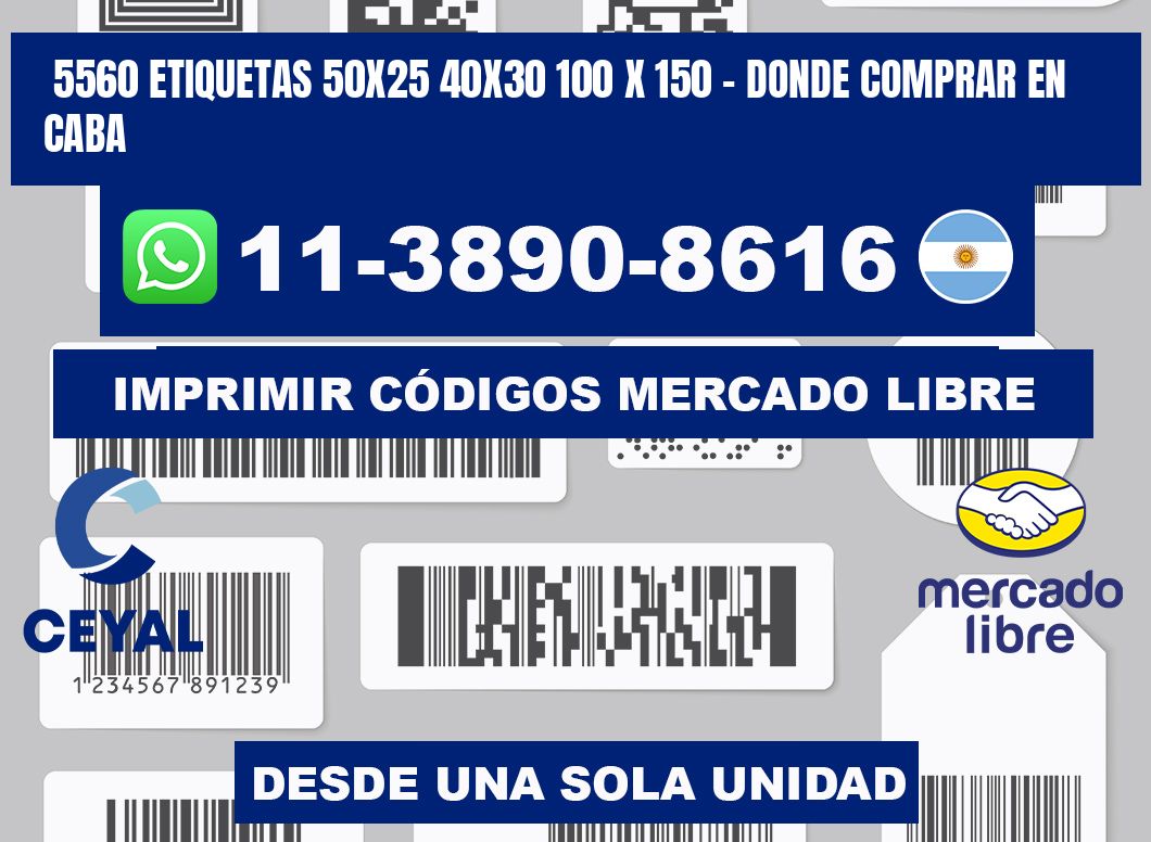 5560 etiquetas 50x25 40x30 100 x 150 - Donde Comprar en Caba