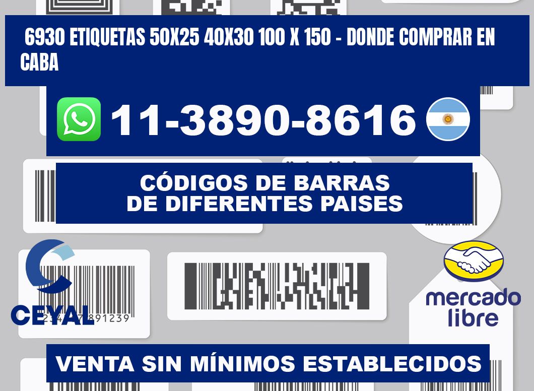 6930 etiquetas 50x25 40x30 100 x 150 - Donde Comprar en Caba
