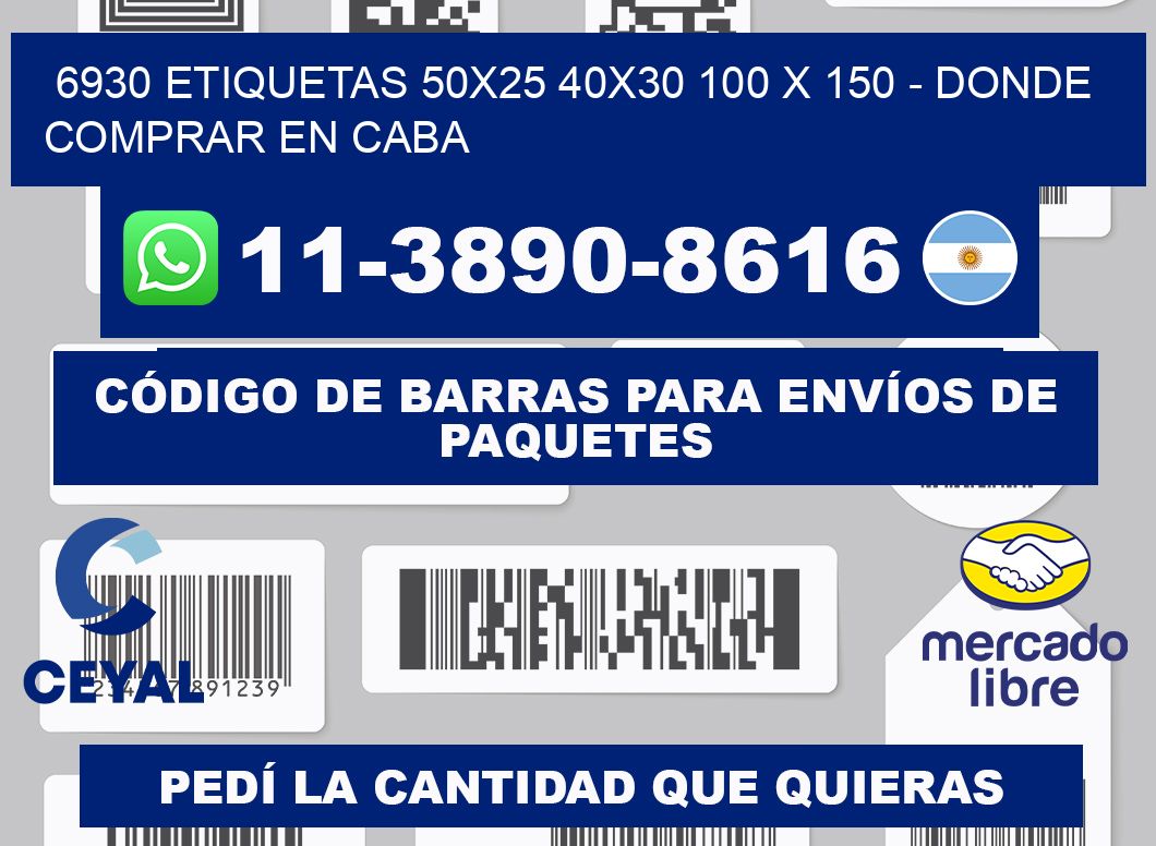 6930 etiquetas 50x25 40x30 100 x 150 - Donde Comprar en Caba