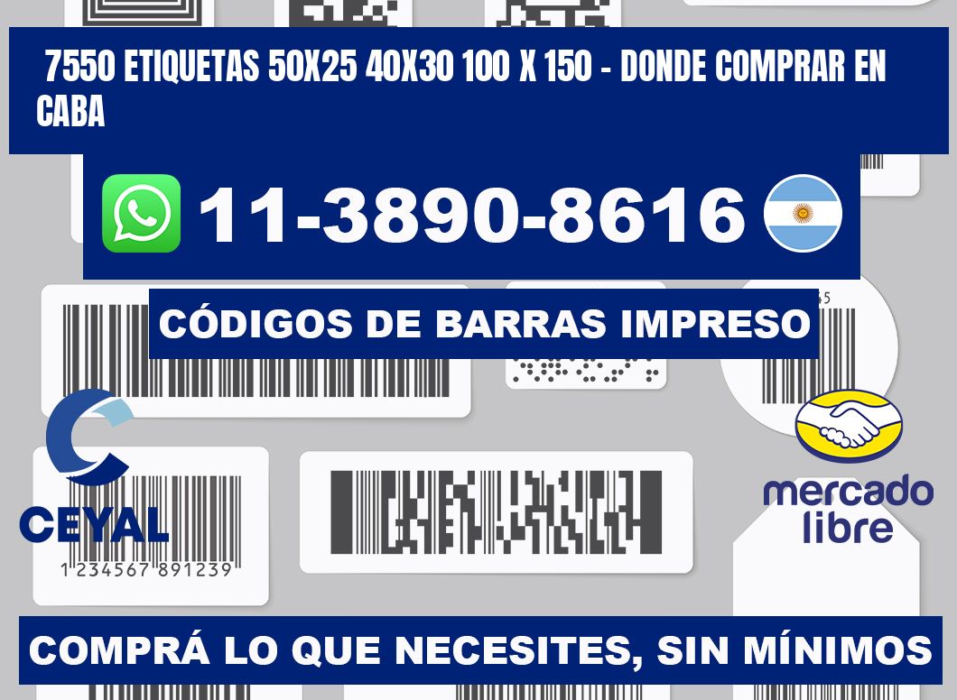 7550 etiquetas 50x25 40x30 100 x 150 - Donde Comprar en Caba