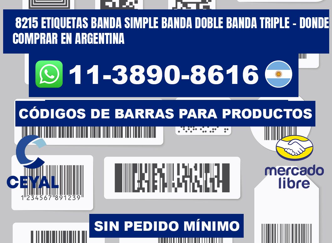 8215 etiquetas banda simple banda doble banda triple - Donde Comprar en Argentina