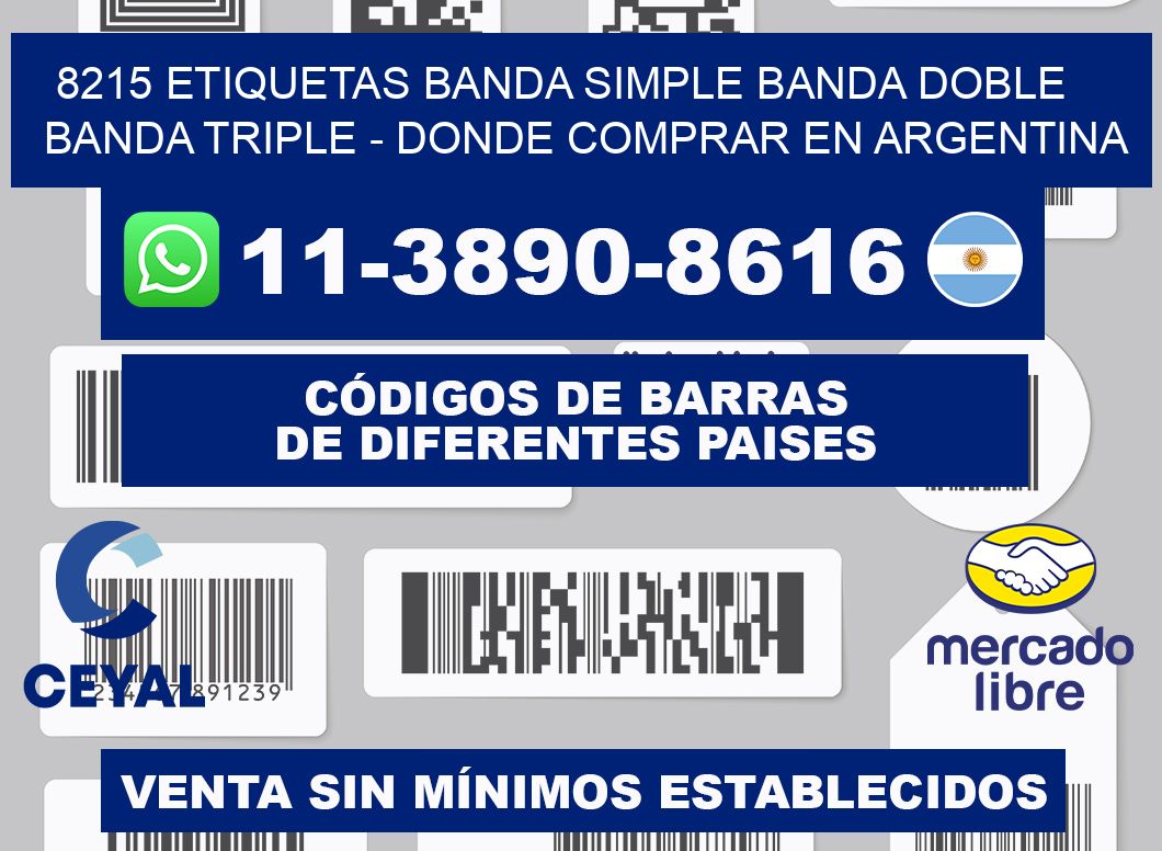 8215 etiquetas banda simple banda doble banda triple - Donde Comprar en Argentina
