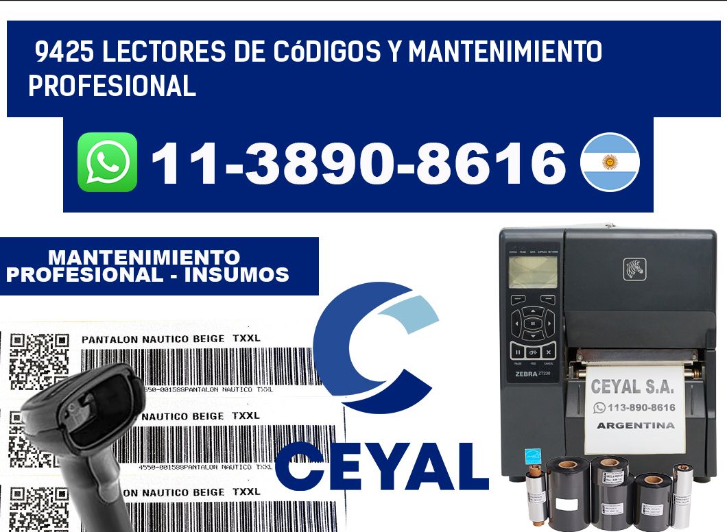 9425 Lectores de Códigos y Mantenimiento Profesional