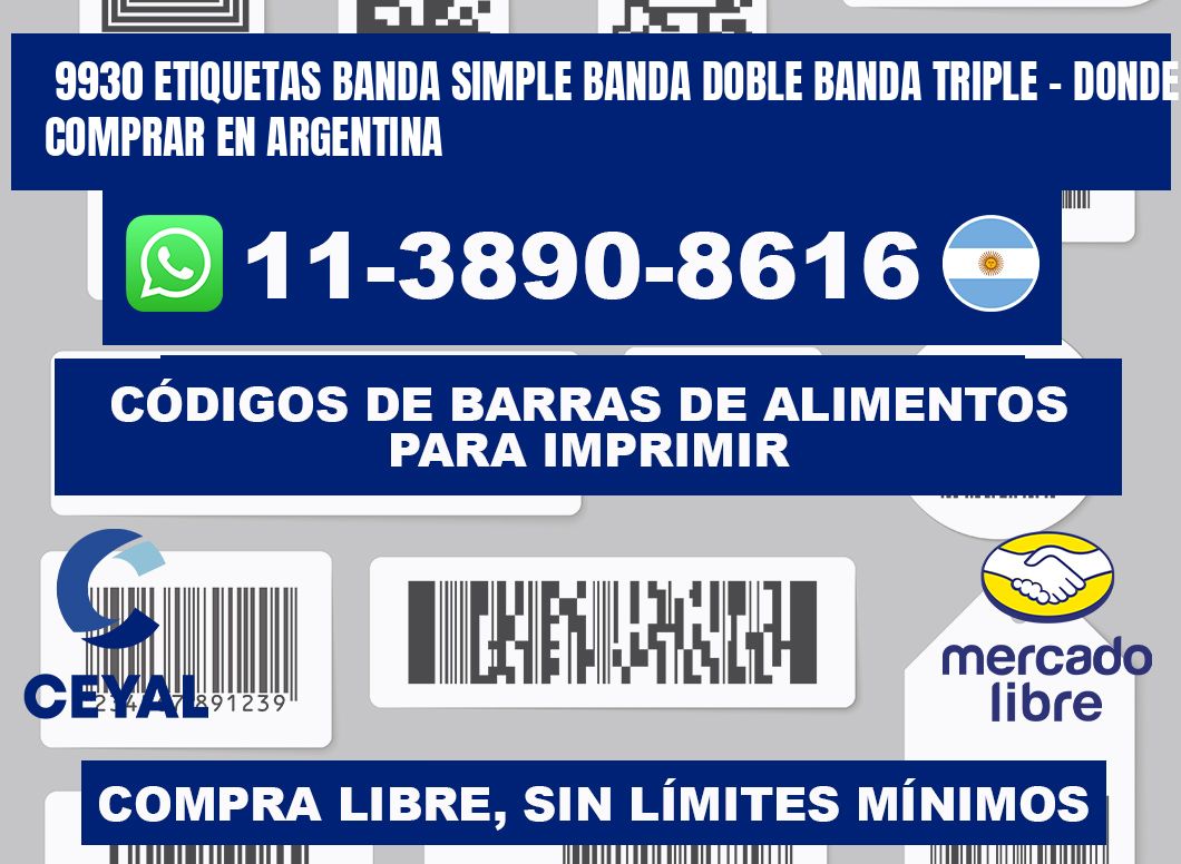 9930 etiquetas banda simple banda doble banda triple - Donde Comprar en Argentina