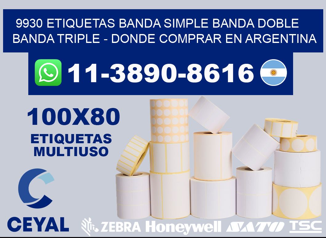 9930 etiquetas banda simple banda doble banda triple - Donde Comprar en Argentina