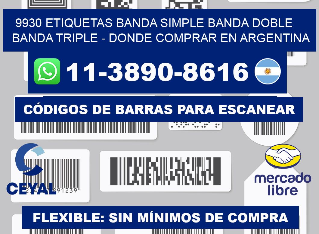9930 etiquetas banda simple banda doble banda triple - Donde Comprar en Argentina
