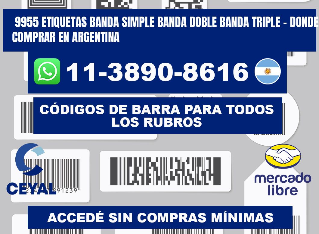 9955 etiquetas banda simple banda doble banda triple - Donde Comprar en Argentina