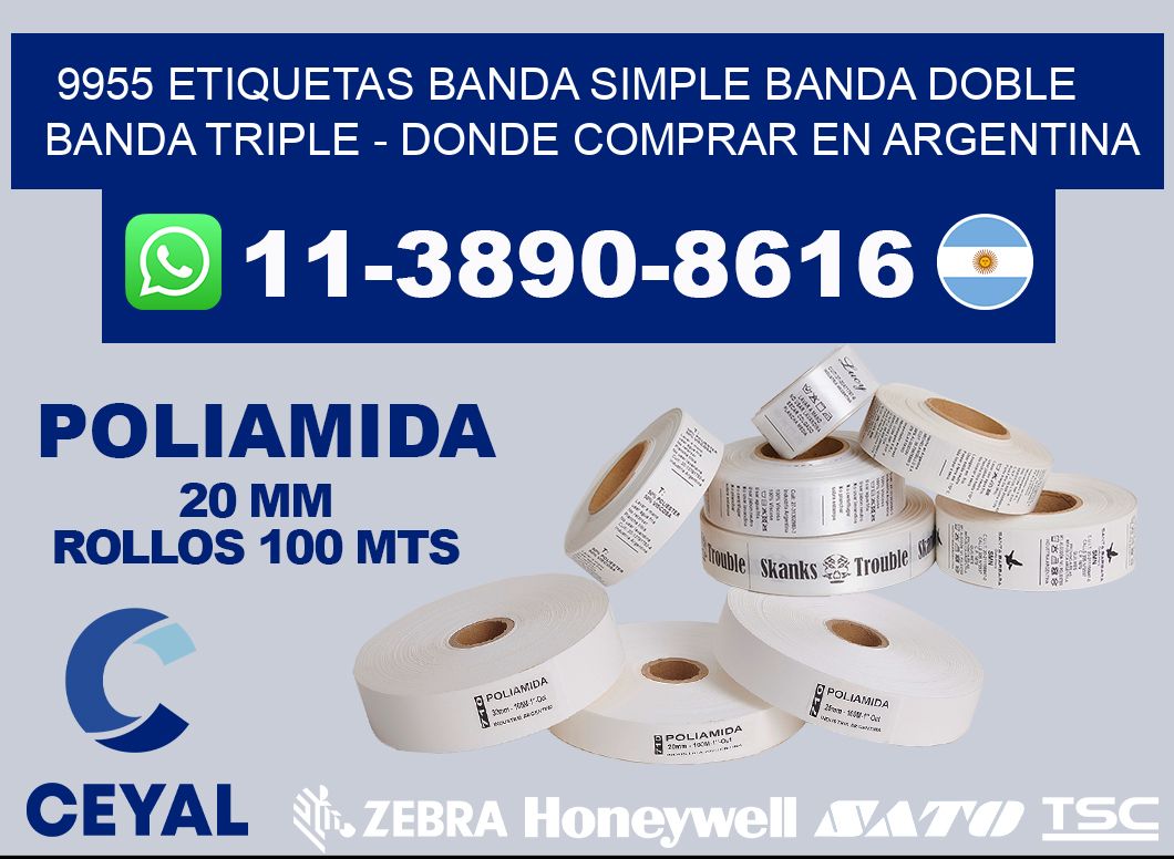 9955 etiquetas banda simple banda doble banda triple - Donde Comprar en Argentina