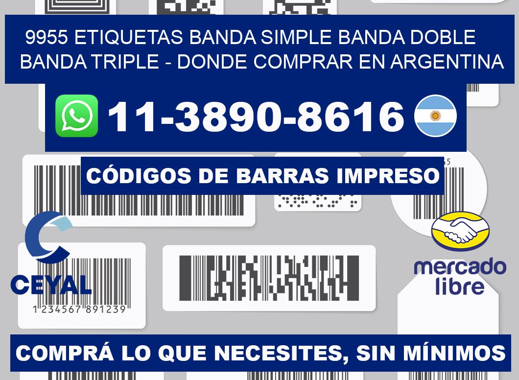 9955 etiquetas banda simple banda doble banda triple - Donde Comprar en Argentina