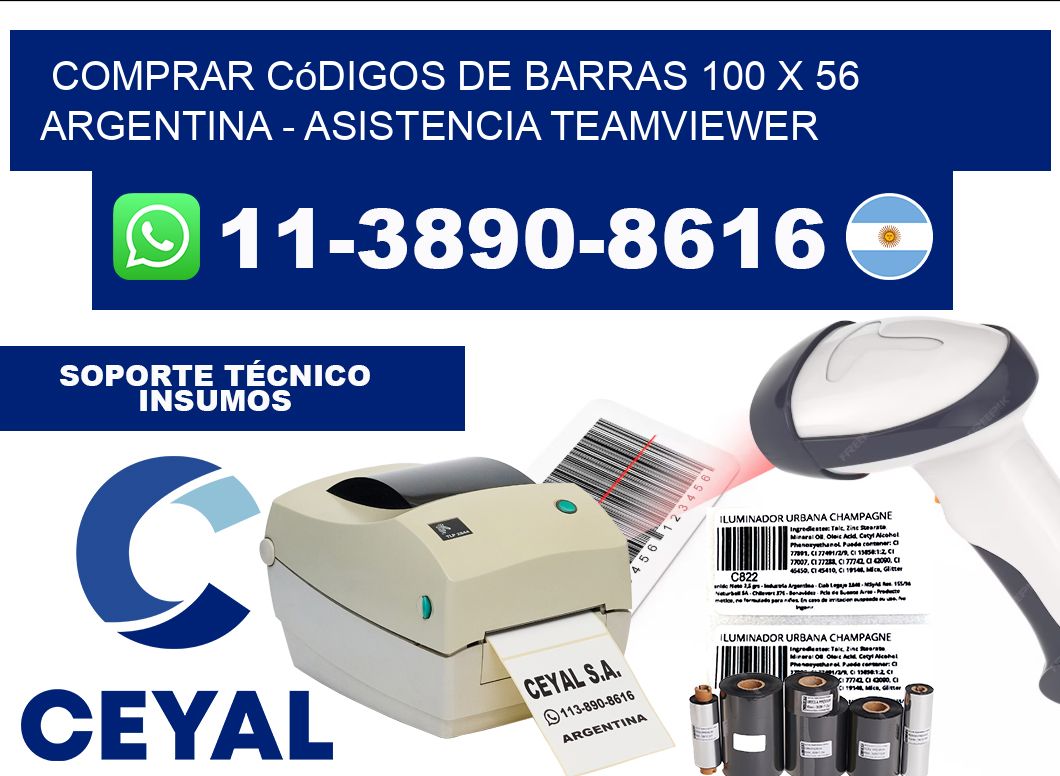 Comprar códigos de barras 100 x 56 argentina - asistencia teamviewer