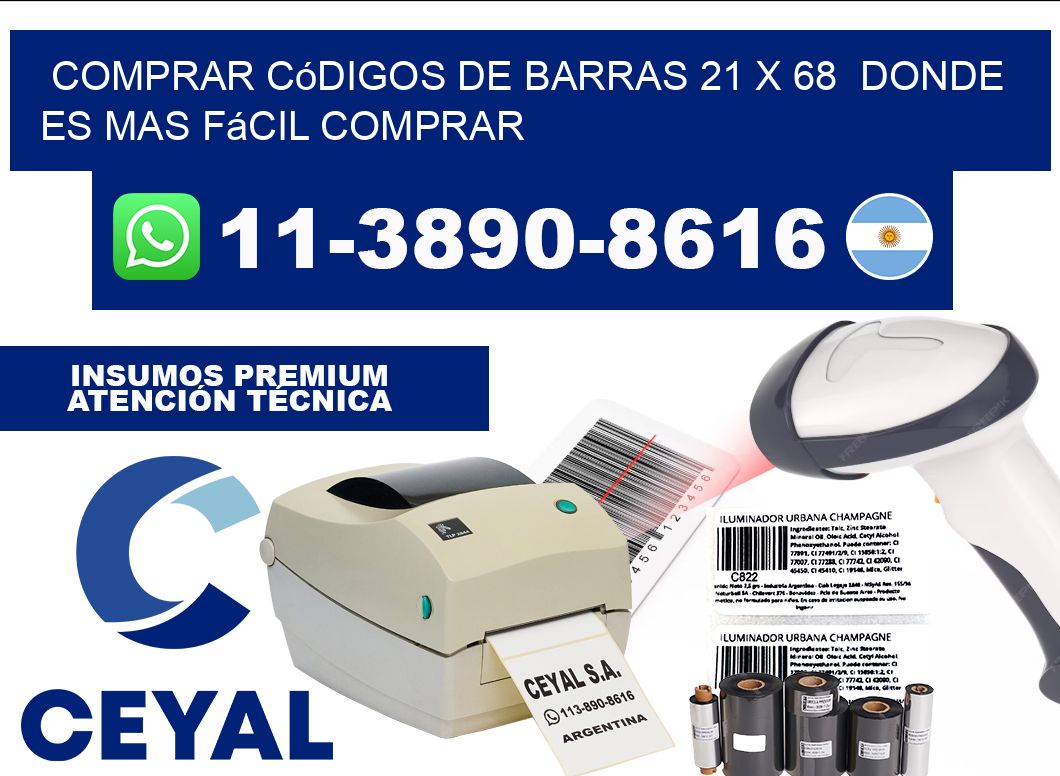 Comprar códigos de barras 21 x 68  Donde es mas fácil comprar