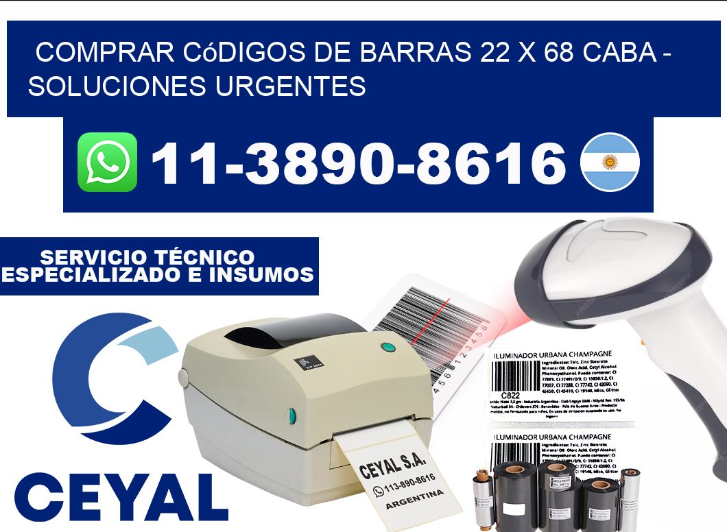 Comprar códigos de barras 22 x 68 CABA - soluciones urgentes