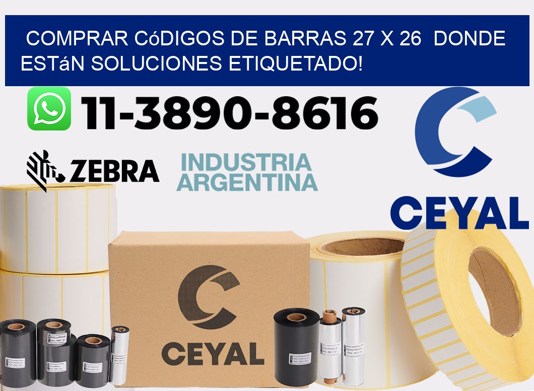 Comprar códigos de barras 27 x 26  donde están soluciones etiquetado!