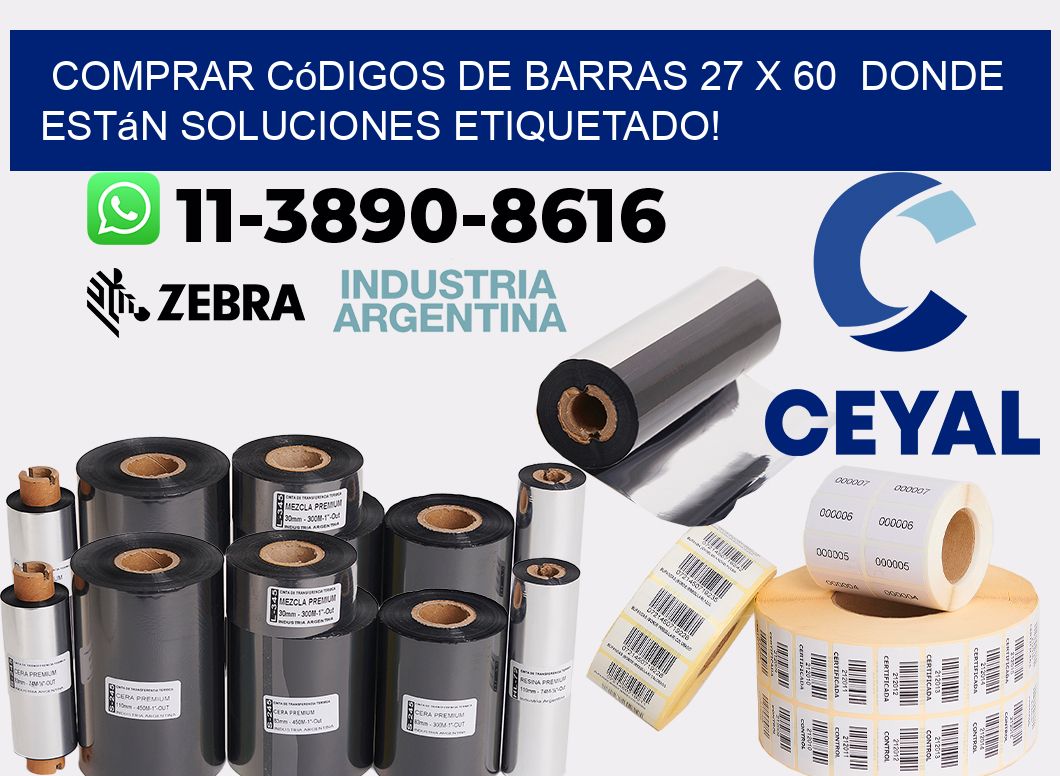Comprar códigos de barras 27 x 60  donde están soluciones etiquetado!