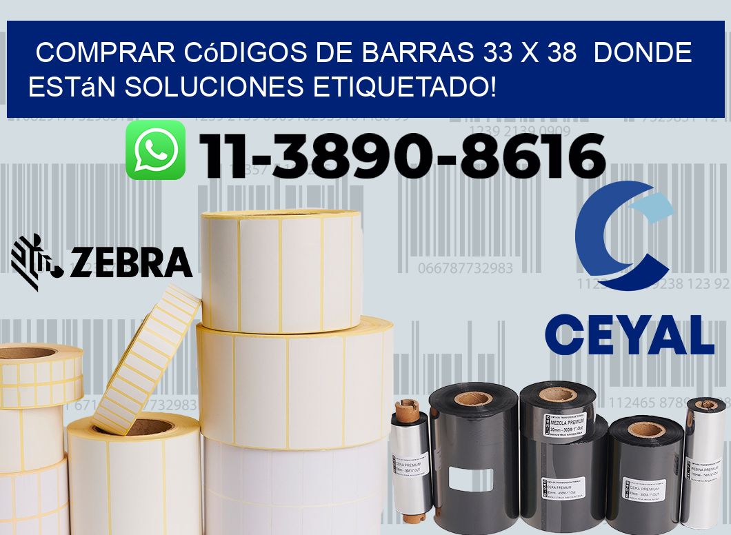 Comprar códigos de barras 33 x 38  donde están soluciones etiquetado!