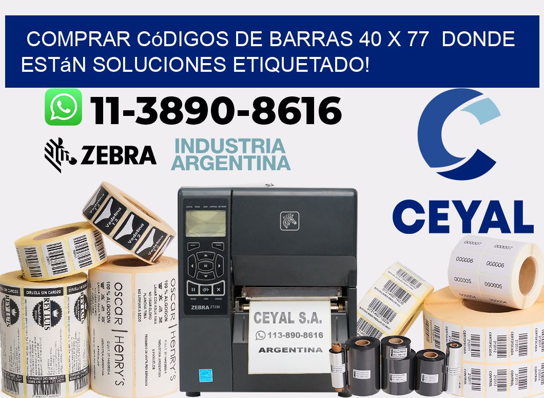 Comprar códigos de barras 40 x 77  donde están soluciones etiquetado!