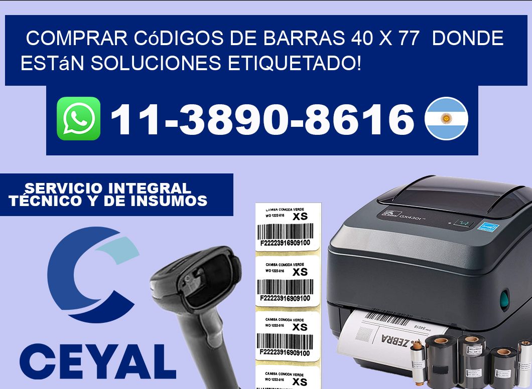 Comprar códigos de barras 40 x 77  donde están soluciones etiquetado!