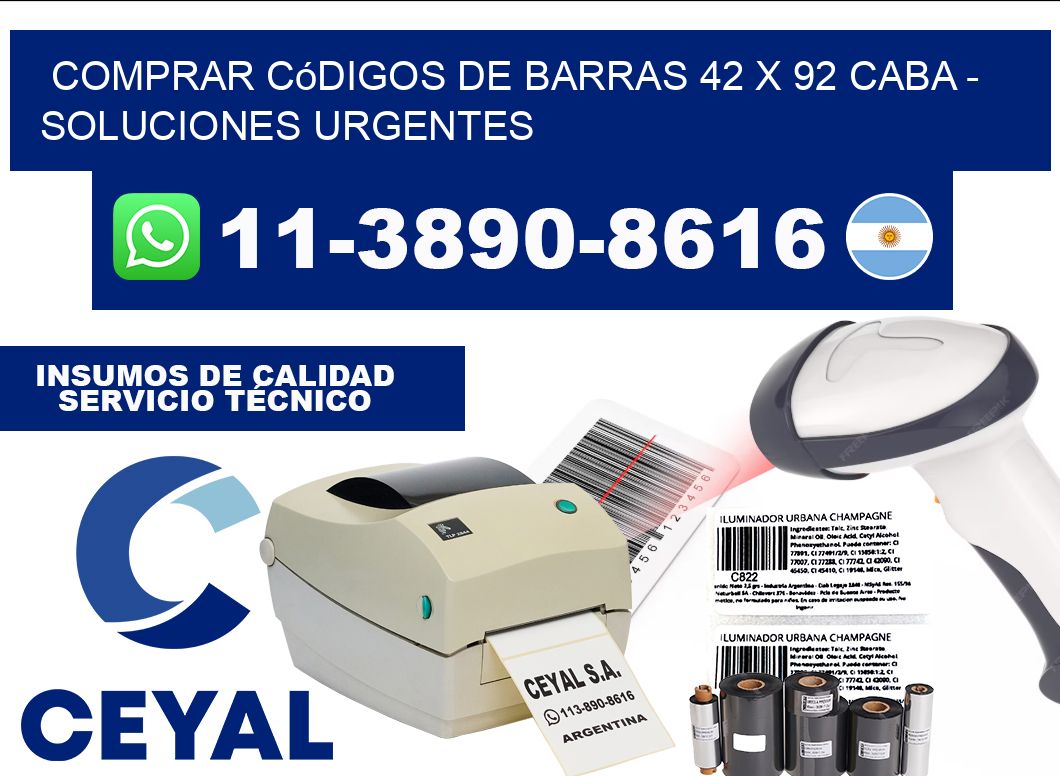 Comprar códigos de barras 42 x 92 CABA - soluciones urgentes
