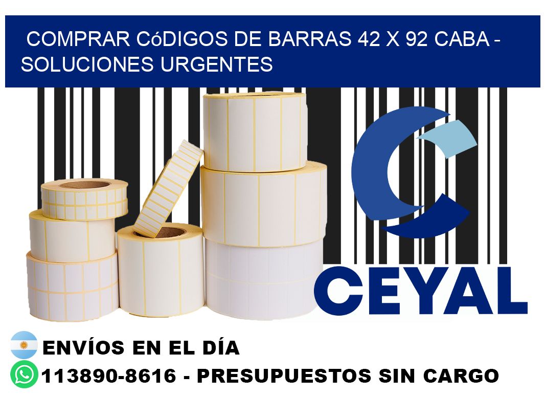 Comprar códigos de barras 42 x 92 CABA - soluciones urgentes