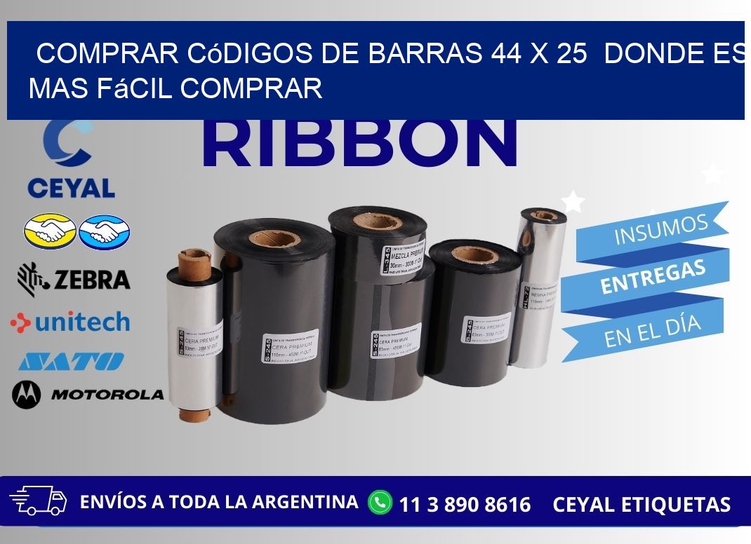 Comprar códigos de barras 44 x 25  Donde es mas fácil comprar