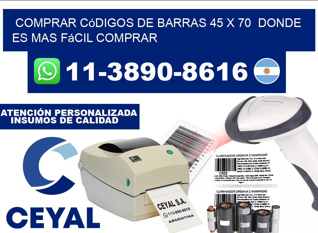 Comprar códigos de barras 45 x 70 Donde es mas fácil comprar