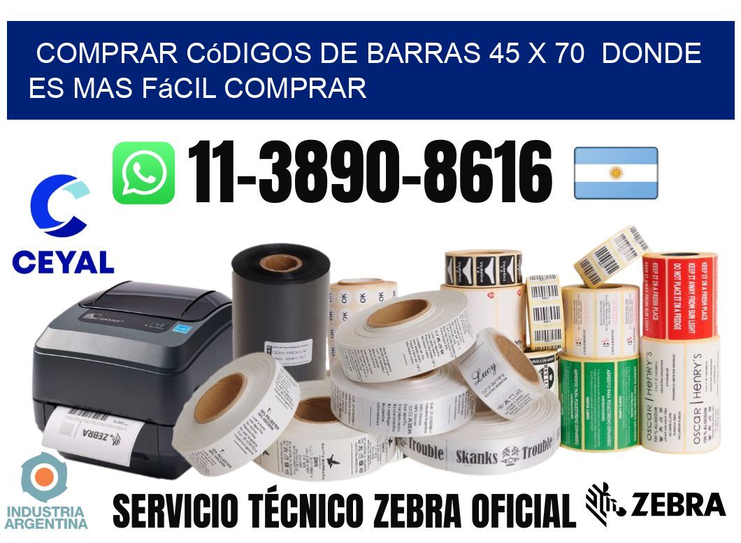 Comprar códigos de barras 45 x 70 Donde es mas fácil comprar