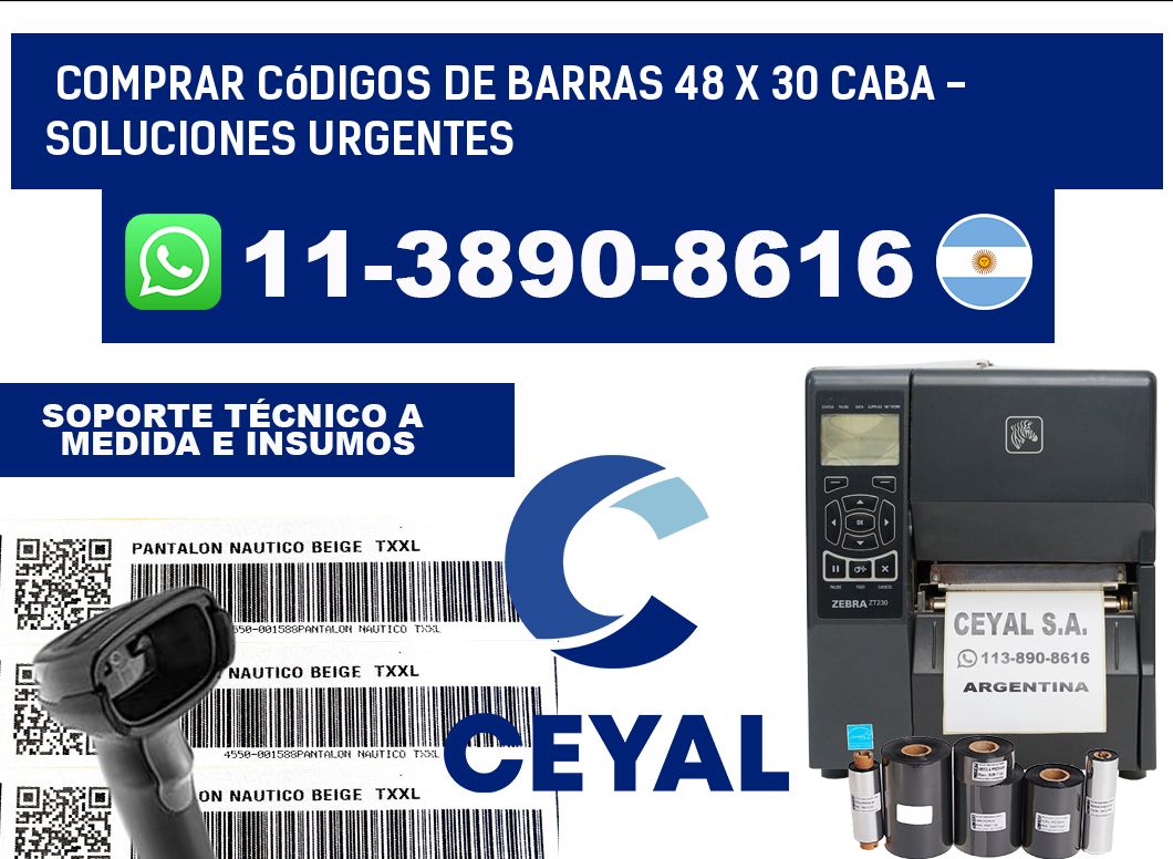 Comprar códigos de barras 48 x 30 CABA - soluciones urgentes