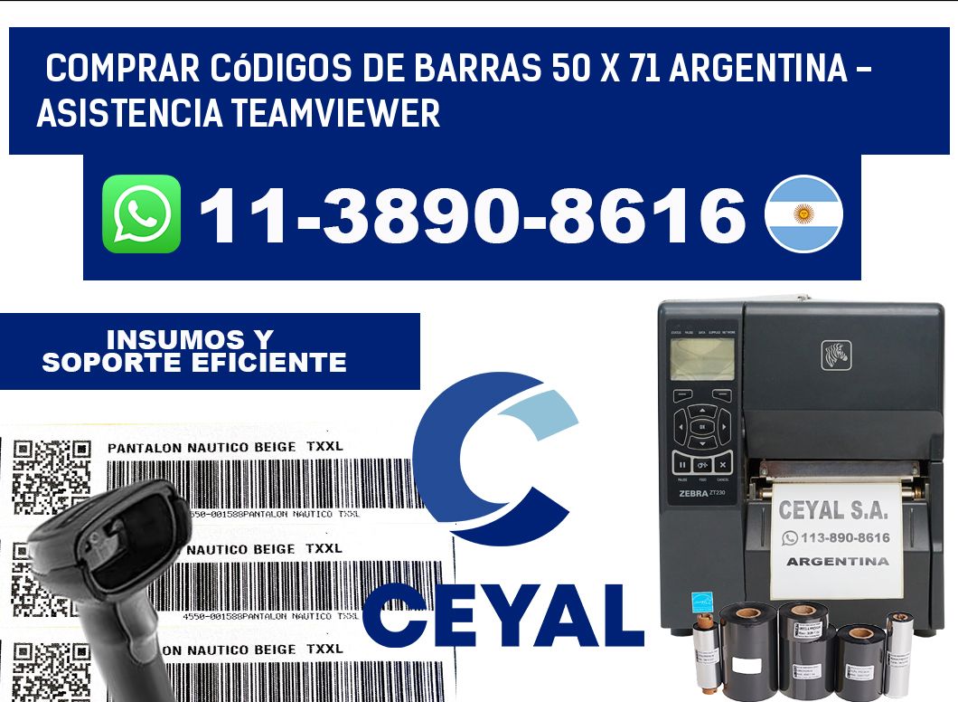 Comprar códigos de barras 50 x 71 argentina - asistencia teamviewer