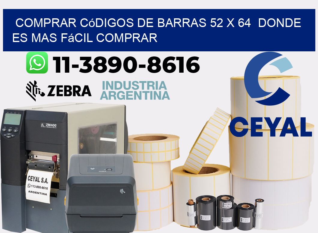 Comprar códigos de barras 52 x 64  Donde es mas fácil comprar