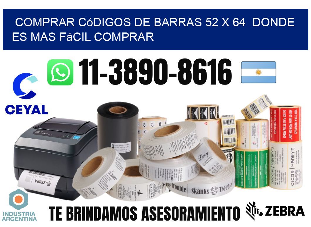 Comprar códigos de barras 52 x 64  Donde es mas fácil comprar