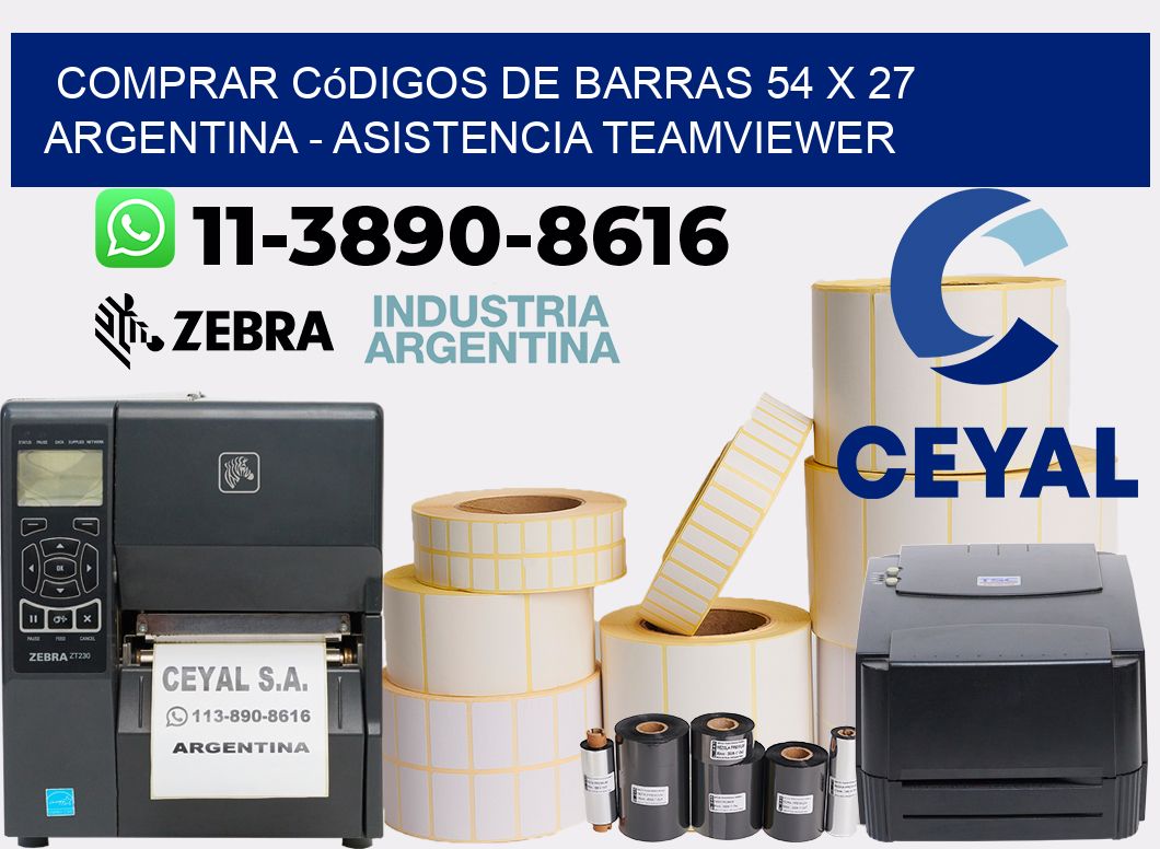 Comprar códigos de barras 54 x 27 argentina - asistencia teamviewer